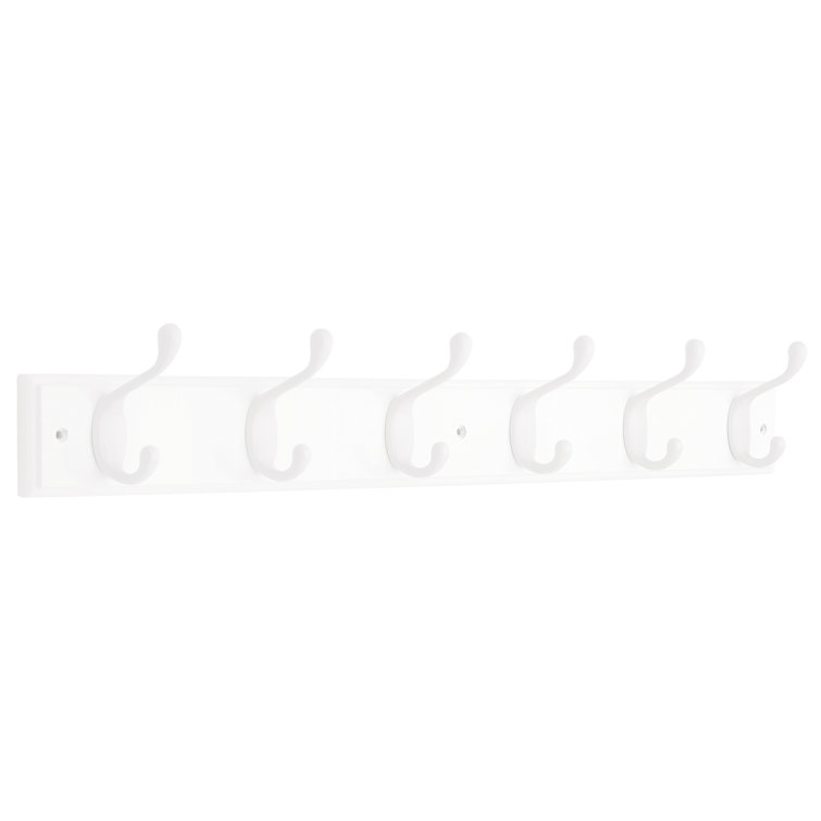 Highland Dunes East Clevedon 27'' Wide 12 Hook Wall Mounted Coat Rack in White & Reviews Wayfair